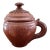 19th C Ottoman Terracotta Lidded Cup - Antique Islamic Redware Tobacco Jar Spice Pot For Sale