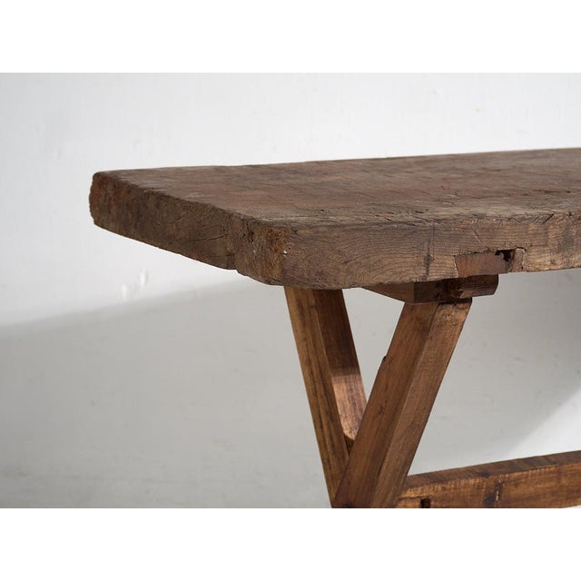 Antique Rustic Wood Table, 1900 For Sale - Image 5 of 14