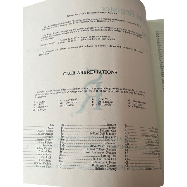Paper 1979 Edition Social Register Hardcover Book For Sale - Image 7 of 7