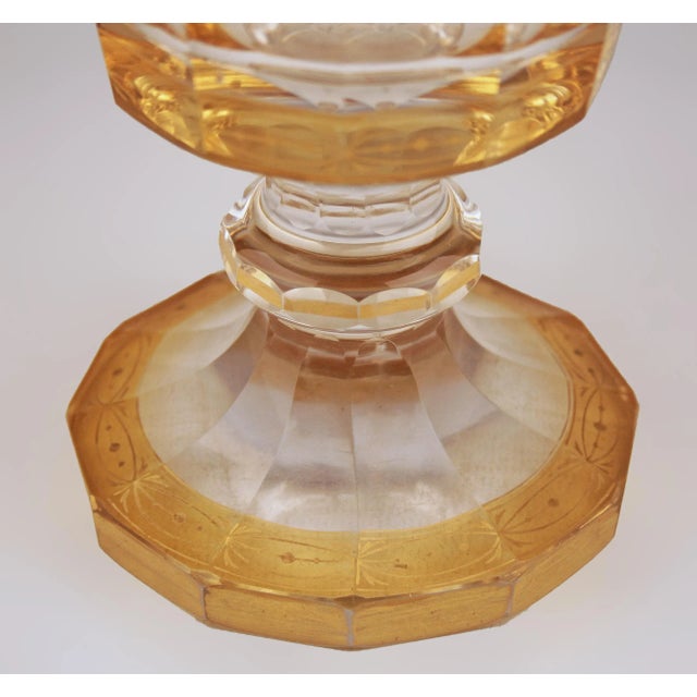 Glass Mid-19th Century Neoclassical Gilt Footed Glass Goblet/Cup With Hand-Made Paint For Sale - Image 7 of 9