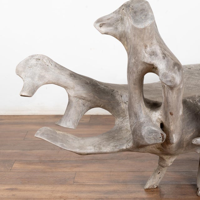 Large Organic Teak Root Bench, Circa 1940-60 For Sale - Image 11 of 12