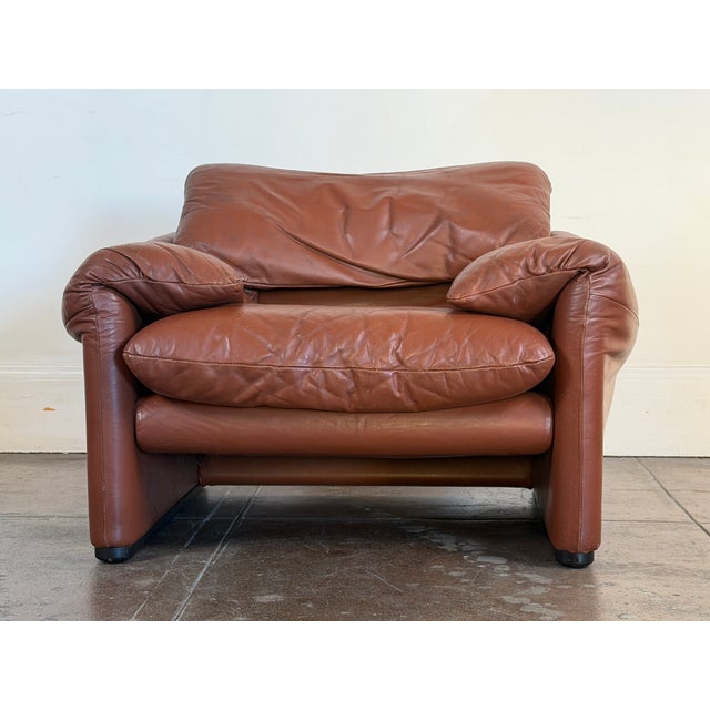Vintage 1970's Cassina Maralunga Lounge Chair For Sale - Image 11 of 17