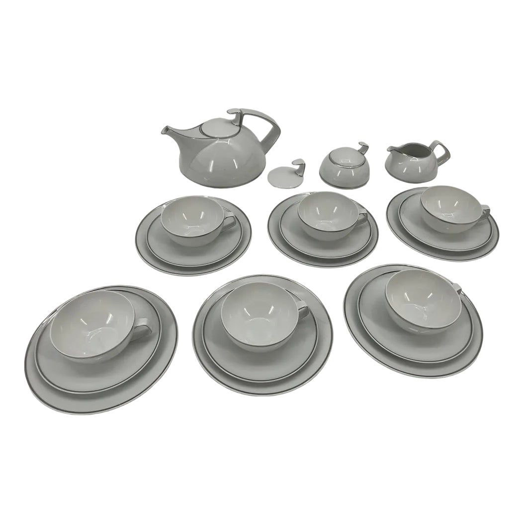 Tac Tea Service in Platinum by Walter Gropius for Rosenthal, Set of 25 ...