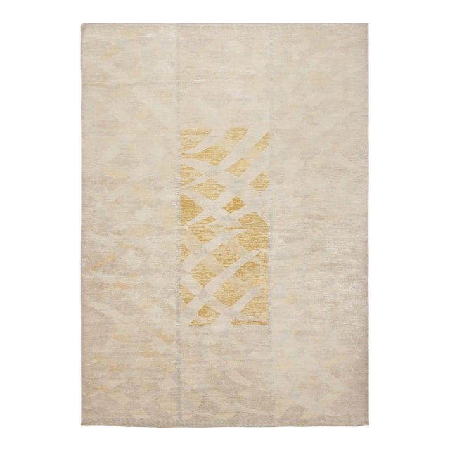 Rug & Kilim’s Scandinavian Style Rug in Beige and Gray, With Geometric Patterns For Sale