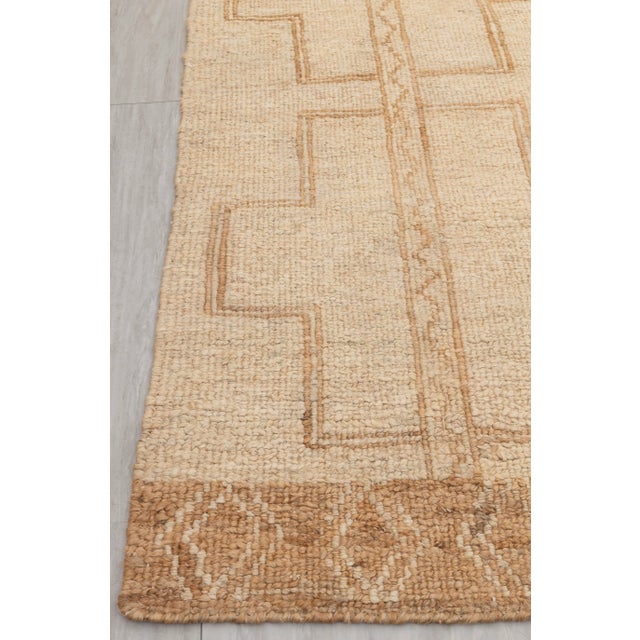 10x14Ft. Natural Cream Jute Taureg Inspired Soumek Jute Wool Hand Woven Rug For Sale - Image 12 of 12