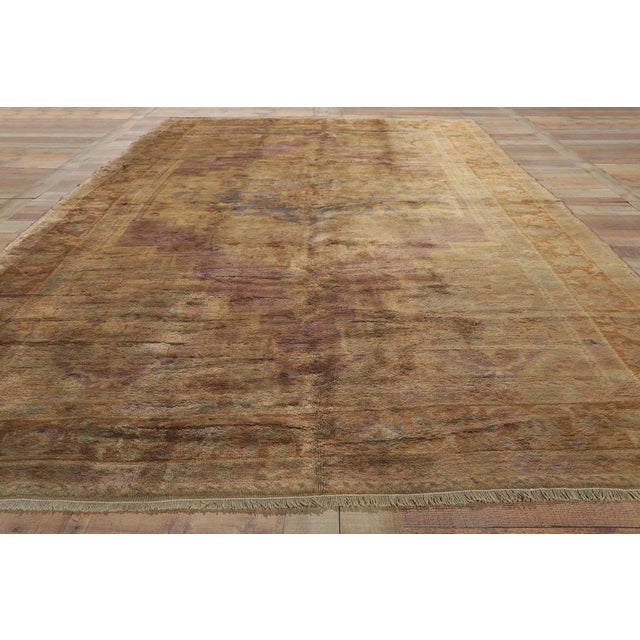 Vintage Turkish Oushak Rug, 06’09 X 10’10 For Sale In Dallas - Image 6 of 8