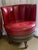 Folk Art Set of 4 Vintage 1970s Whiskey Barrel Chairs | Red Vinyl For Sale - Image 3 of 12