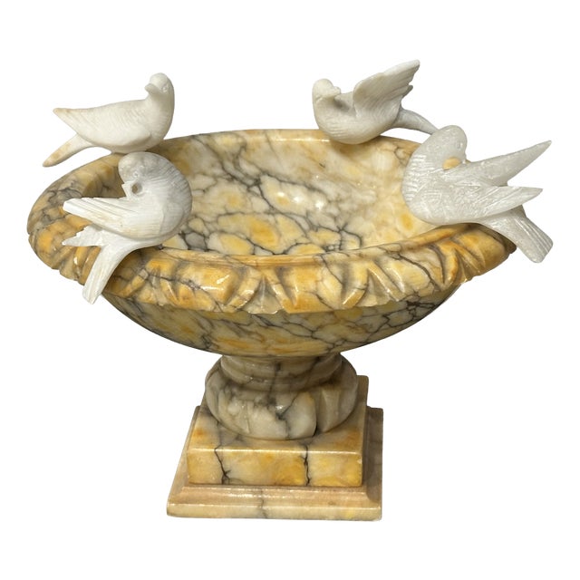 Alabaster and Marble Birdbath, Italy, 1960, 1960, Alabaster For Sale