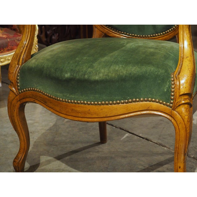 Pair of Antique French Walnut Violin Back Fauteuils, Circa 1885 For Sale - Image 10 of 18