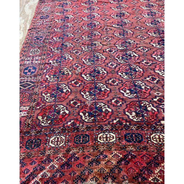 Antique Tekke Turkoman Carpet, as Is For Sale In Chicago - Image 6 of 12
