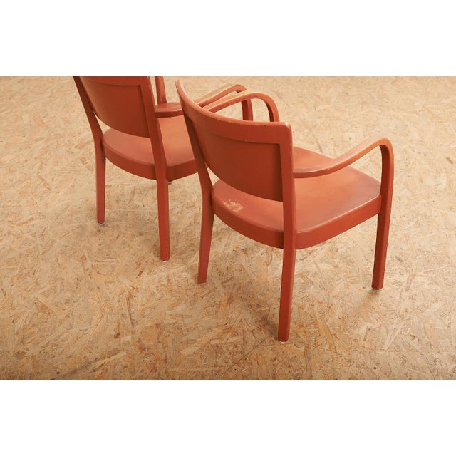 Armchair Set Model 1-790A in Beechwood Frame and Armrests, Plywood Seat and Back from Horgenglarus, Set of 2 For Sale - Image 4 of 13