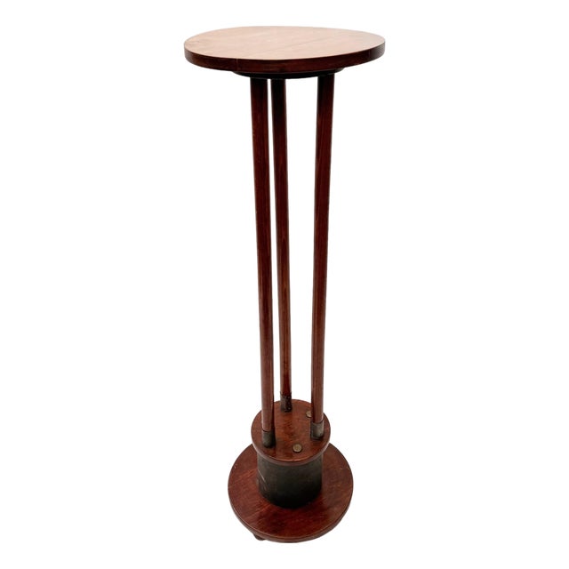 Viennese Art Nouveau Plant Stand in Wood, Patinated Metal and Brass, 1910s For Sale