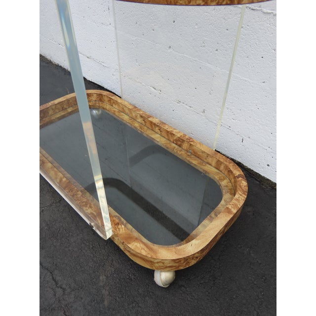Lucite Two Tier Glass Top Bar Buffet Server Tea Coffee Cart 6395 For Sale - Image 12 of 16
