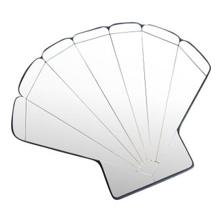 Postmodern Stain Glass Clam Shell Wall Mirror For Sale