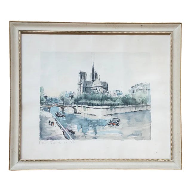 Ile de la Cite, 1970-1980, Lithograph, Framed For Sale