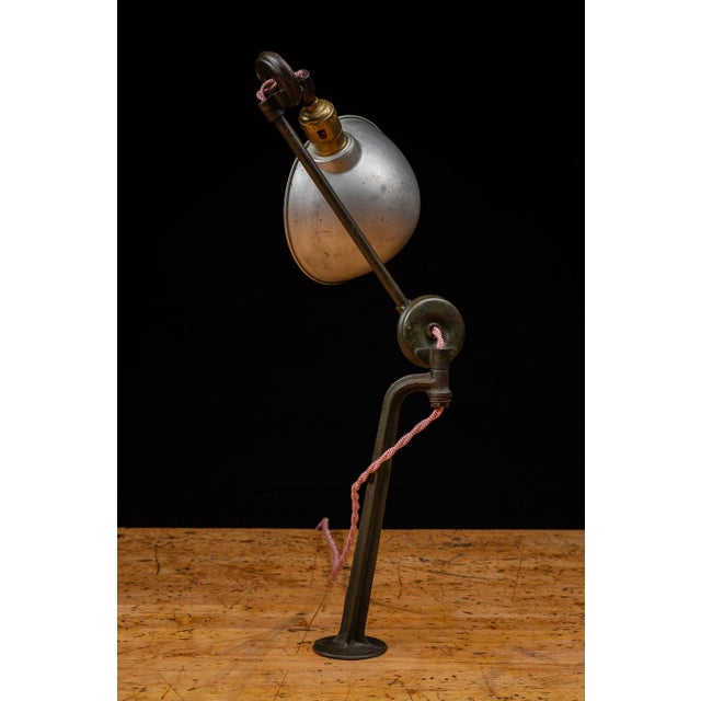 1930s Vintage Industrial Articulating Table Mount Task Lamp For Sale - Image 5 of 7