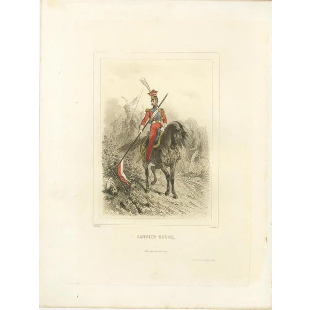 After Raffet, Napoleonic Cavalry Uniforms: Honor Guard, Dutch and Polish Lancers, 1859, Prints, Set of 3 For Sale - Image 6 of 10