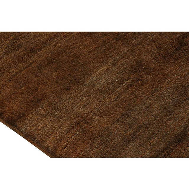 Rug & Kilim’s Moroccan Rug in Brown With Black Geometric Patterns For Sale In New York - Image 6 of 7