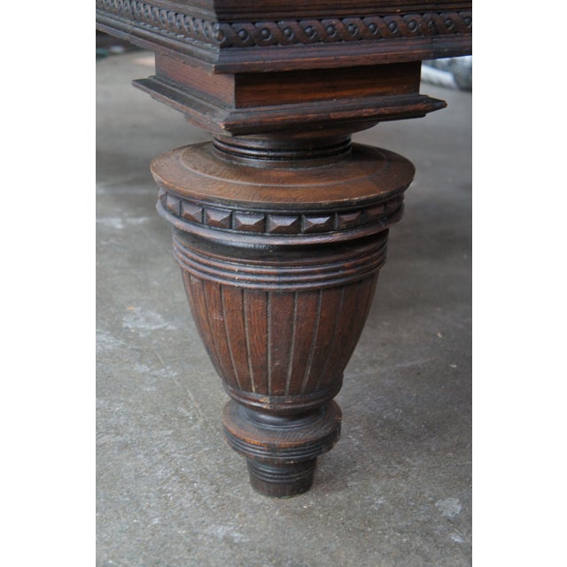 Antique 1890s Brunswick Balke Collender Jacobean Oak Union League Pool Table For Sale - Image 15 of 18