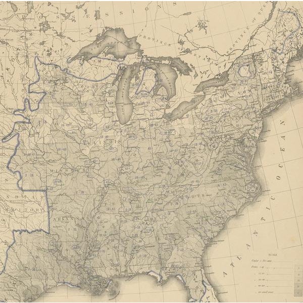 Antique Chart of the US Illiteracy, 1874 For Sale - Image 3 of 5