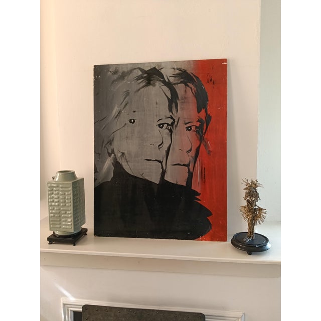 Portrait of Andy Warhol, 1980s, Painting on Chipboard For Sale - Image 16 of 16