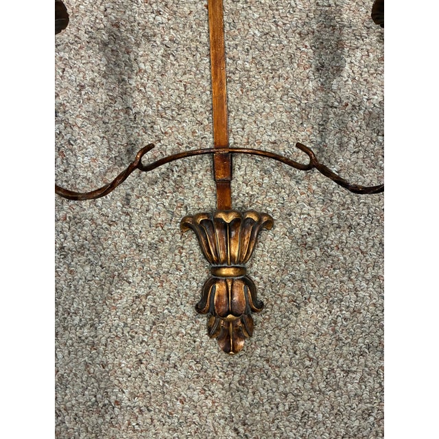 Pair of Italian Florentine Gilt-Metal Sconces, in the Manner of Li Puma Firenze, Circa 1960. For Sale - Image 4 of 6