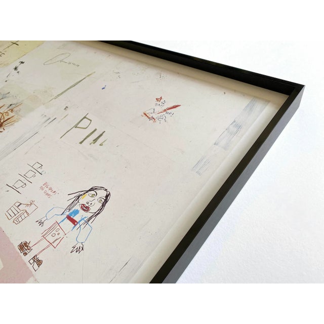 Jean Michel Basquiat Vintage 1996 Lithograph Print Large Framed Museum Exhibition Poster " Big Shoes " 1983 For Sale - Image 9 of 13