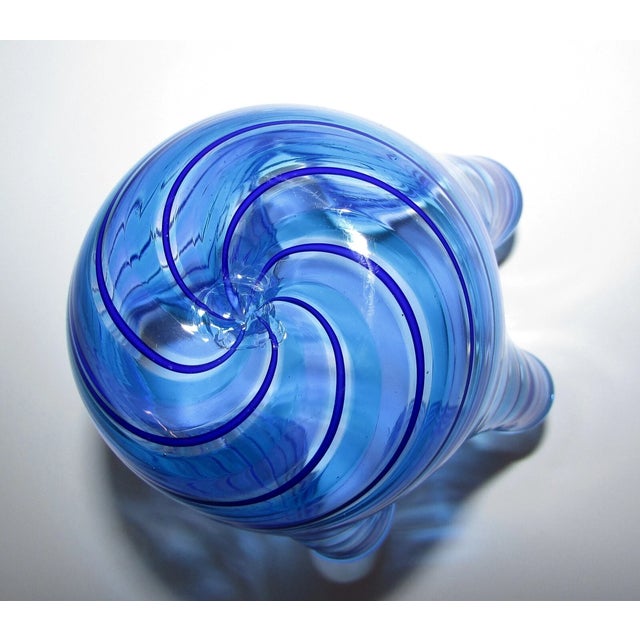 Elegant **Vintage Murano Style Fazzoletto Handkerchief Art Glass Vase** featuring a graceful, freeform silhouette inspired...