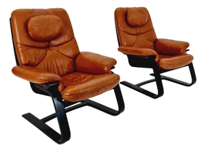 Mid-Century Modern Lounge Chairs by Ake Fribyter, 1970s, Set of 2