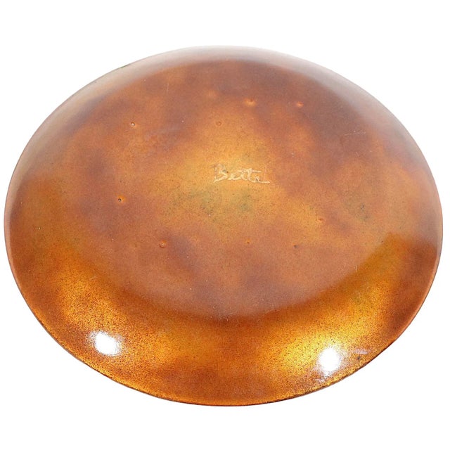 Metal Mid Century Enamel Bowl Signed Betta C 1950/1960’s For Sale - Image 7 of 9