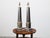 Dark Gray Pair of French Midcentury Steel and Brass Truncated Obelisk Table Lamps For Sale - Image 8 of 10