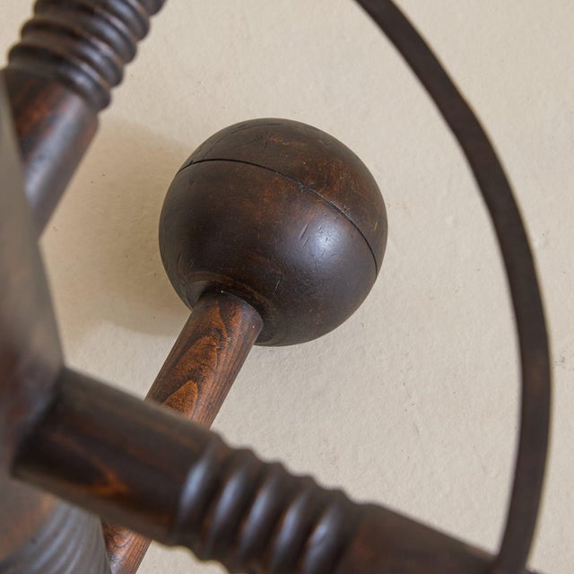 French Brutalist Carved Oak Coat Rack by Charles Dudouyt, 1940s For Sale - Image 11 of 11