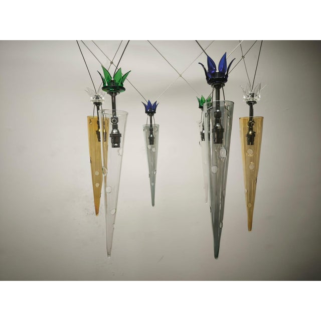 Chandelier with Multicolored Cones by Lamp International, 1990s For Sale - Image 10 of 18
