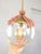 Mid-Century Modern Art Deco Italian Pink Fabric and Brass Globe Pendant Lamp For Sale - Image 3 of 18