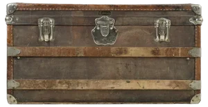 20th Century Leather and Wooden Ttrunk from T.P Ferrier