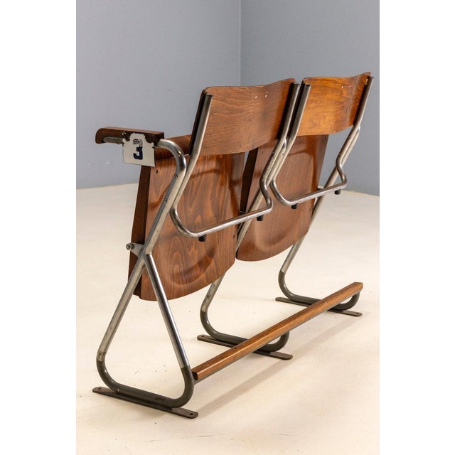 Bauhaus Two-Seat Folding Bench, Czechoslovakia, 1930s, Set of 2 For Sale - Image 4 of 8