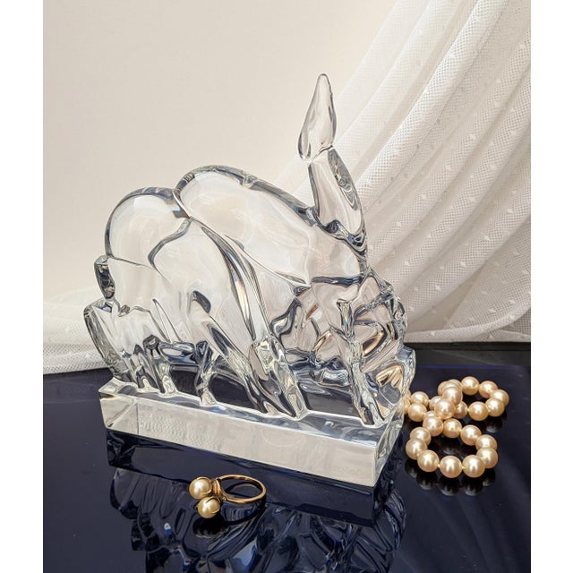 Glass Baccarat Crystal Gazelles Figurine/Sculpture For Sale - Image 7 of 9