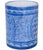African Vintage Handmade West-African Blue-Patterned Soapstone Accent Catchall For Sale - Image 3 of 7