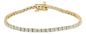14K Yellow Gold 5.0 Cttw Lab Grown Diamond Tennis Bracelet (F-G Color, VS1-VS2 Clarity) - 7.25" Inches
