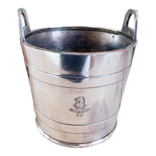 Antique English Silver Ice Bucket From Carlton Hotel London For Sale