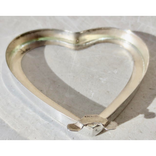 Silver Heart-Shaped Photo Frame For Sale - Image 4 of 4