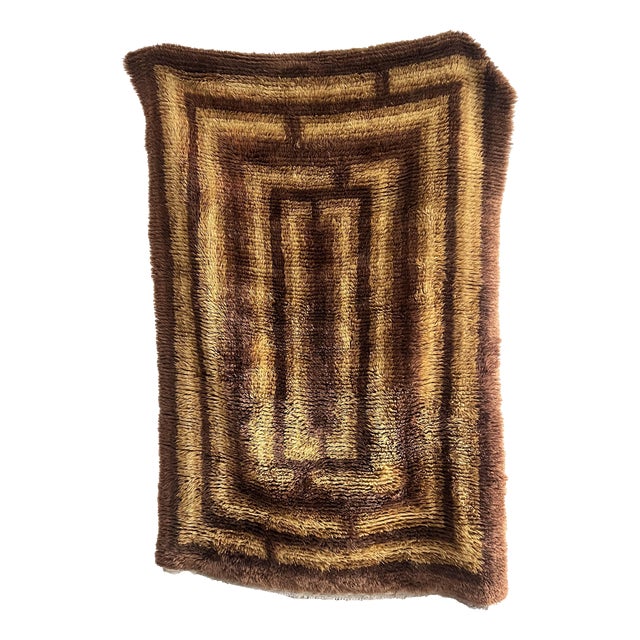 Vintage Scandinavian Wool Rya Rug, 1960s For Sale