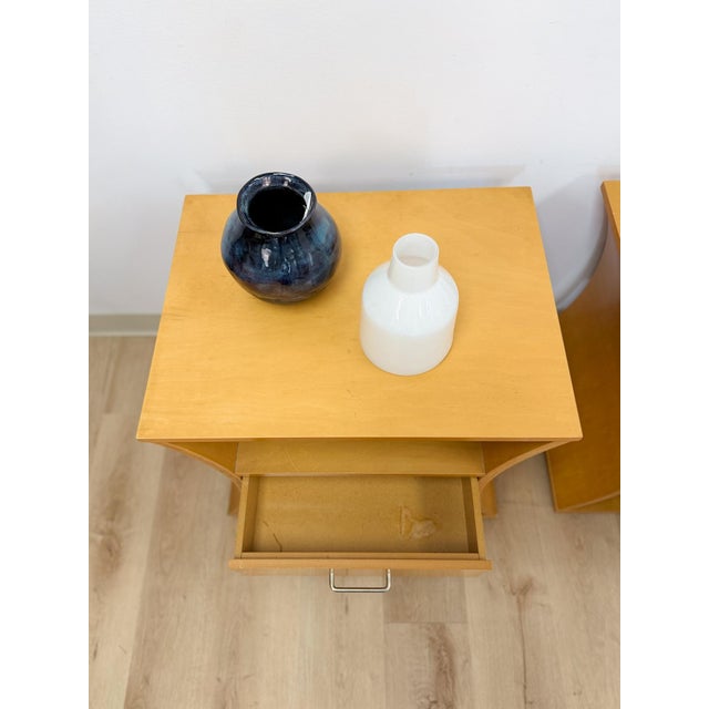 Unique Curved Hourglass Double Sided Nightstand Pair Vintage Accent Post Modern For Sale - Image 11 of 17