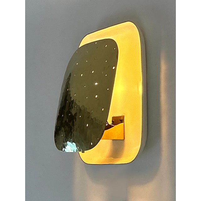 Mid-Century Modern Perforated Brass Sconce, Germany, 1960s For Sale - Image 12 of 18