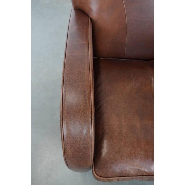 Animal Skin English Style Art Deco Round Cowhide Armchair For Sale - Image 7 of 14