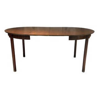 Mid-Century Modern Oval Round Expandable Dining Table Drexel Heritage For Sale