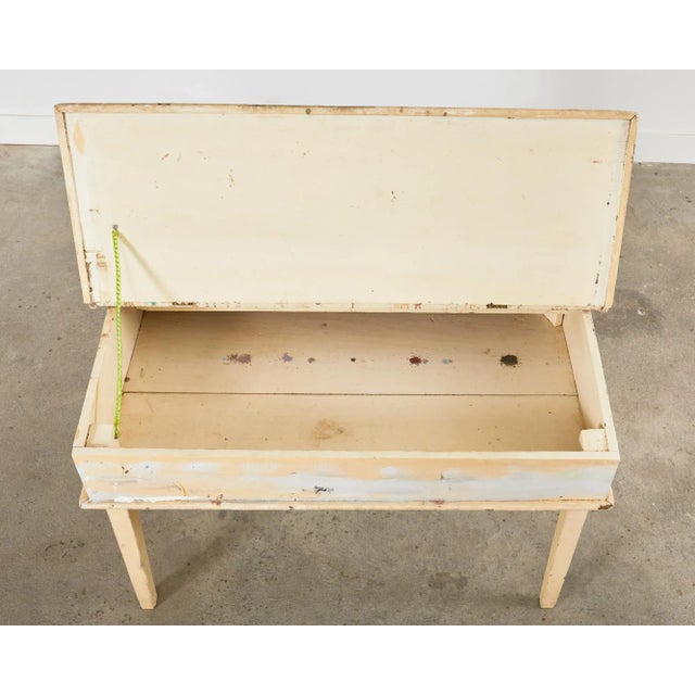 Off-white Artist Ira Yeager's Studio Painting Palette Work Table For Sale - Image 8 of 13