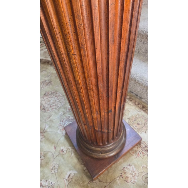 Wood Fluted Wood Column Pedestal - 55" For Sale - Image 7 of 10