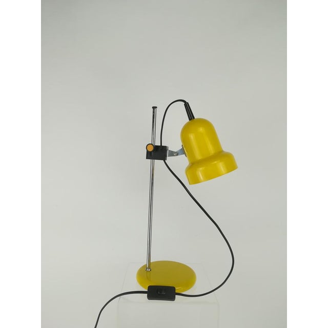 Table Lamp with Adjustable Shade in Yellow, 1970s For Sale - Image 4 of 7