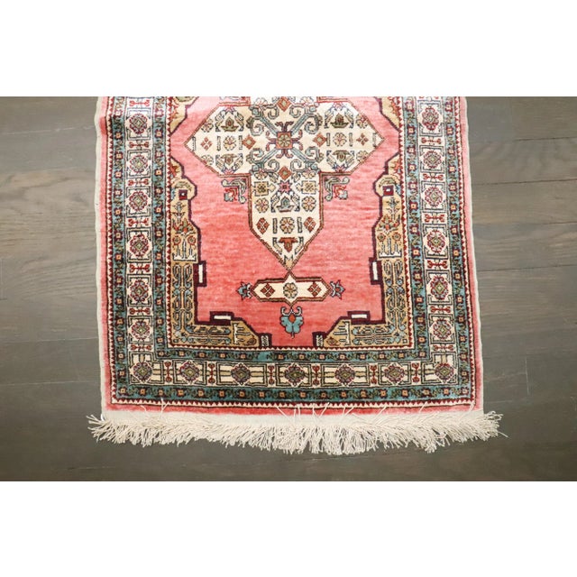Silk Vintage Pink Turkish Rug - 1'8
